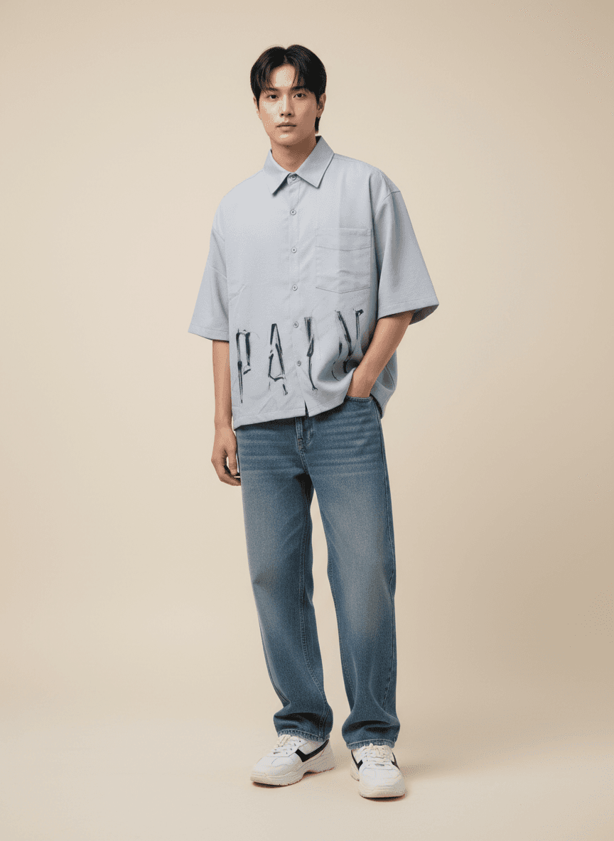 Crop Shirt လကိတို (DK)